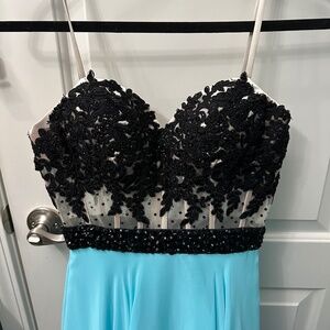 Blue and black prom/wedding dress US size 0